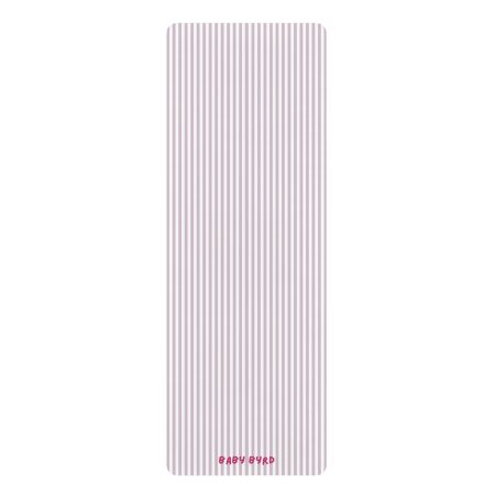 Purple & White Striped Yoga Mat– Aesthetic Exercise & Workout Mat for Yoga, Pilates, Fitness