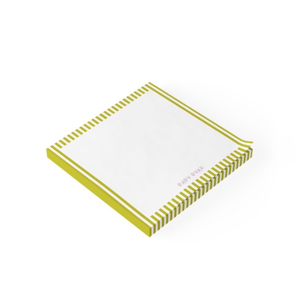 Post-it® Note Pads– Green & White Striped, Aesthetic Stationery for Desk or School - Image 2