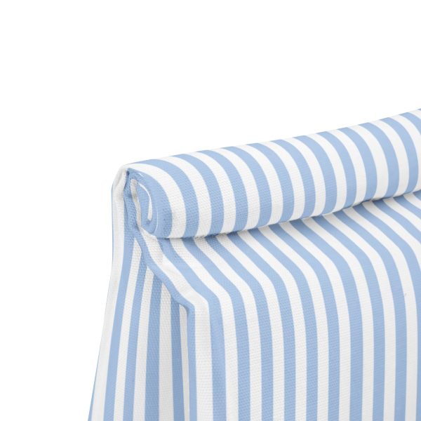 Blue & White Striped Insulated Lunch Bag– Fold Over Tote with Magnetic Closure - Image 4