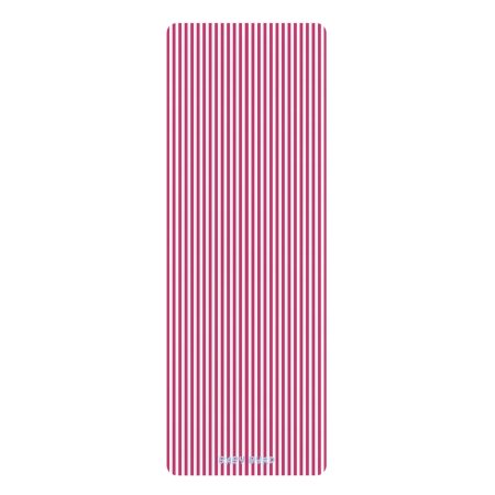 Pink & White Striped Yoga Mat– Aesthetic Exercise & Workout Mat for Yoga, Pilates, Fitness