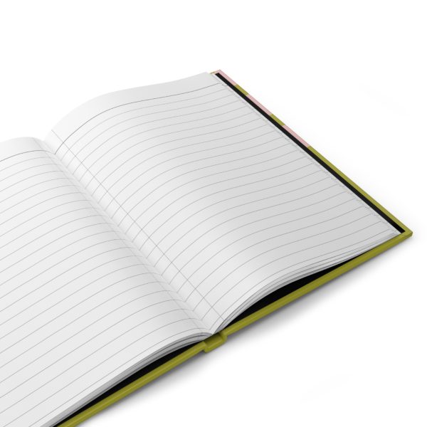 Lined Journal– Green & Light Pink Checkered Hardcover Notebook, Born to Be Fly Collection - Image 2