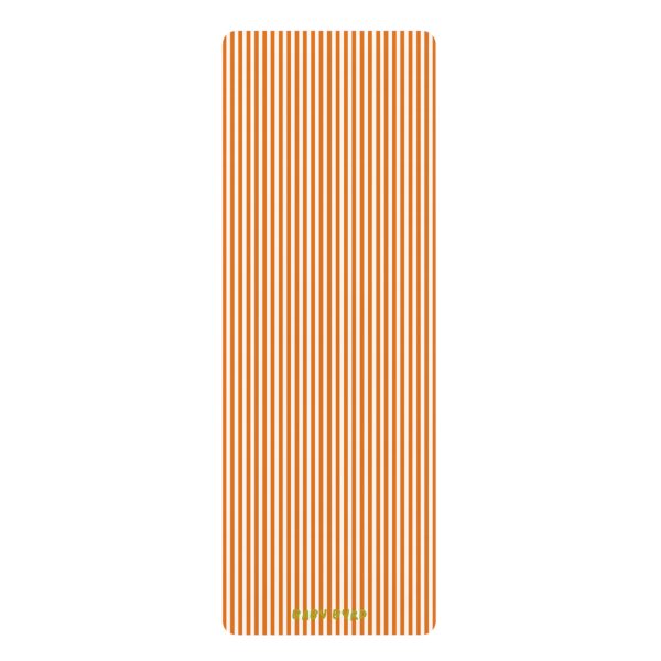 Orange & White Striped Yoga Mat– Aesthetic Exercise & Workout Mat for Yoga, Pilates, Fitness