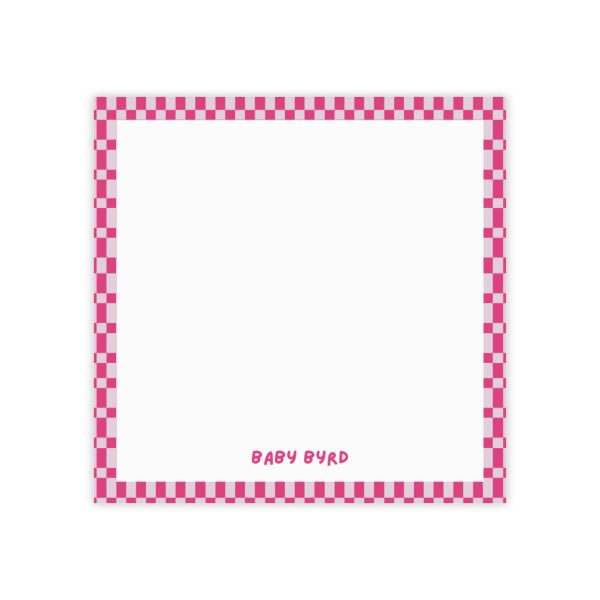 Post-it® Note Pads– Pink & Purple Checkered, Aesthetic Stationery for Desk or School