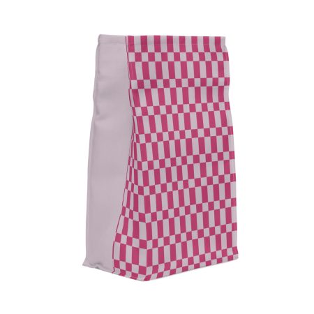 Pink & Purple Checkered Insulated Lunch Bag– Fold Over Tote with Magnetic Closure