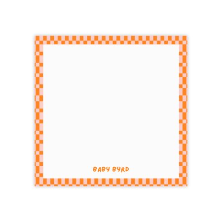Post-it® Note Pads– Orange & Light Pink Checkered, Aesthetic Stationery for Desk or School
