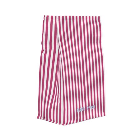 Pink & White Striped Insulated Lunch Bag– Fold Over Tote with Magnetic Closure