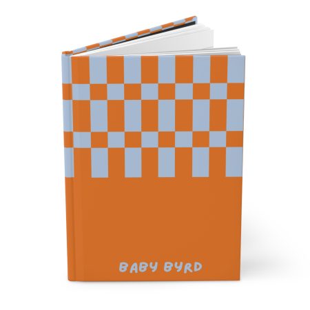 Lined Journal– Blue & Orange Checkered Hardcover Notebook, Born to Be Fly Collection