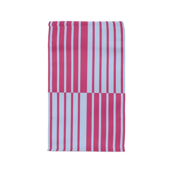 Multicolor Purple & Pink Striped Insulated Lunch Bag– Fold Over Tote with Magnetic Closure - Image 2