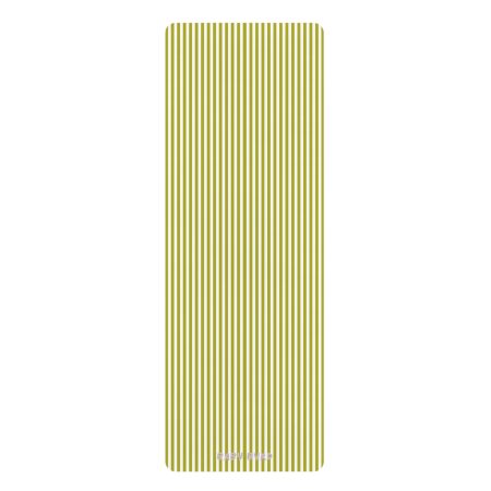 Green & White Striped Yoga Mat– Aesthetic Exercise & Workout Mat for Yoga, Pilates, Fitness