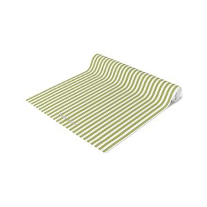 Striped Cotton Table Runner– Green & White Fabric Runner for Dining Room, Kitchen
