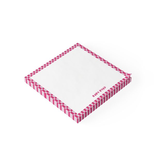 Post-it® Note Pads– Pink & Purple Checkered, Aesthetic Stationery for Desk or School - Image 2