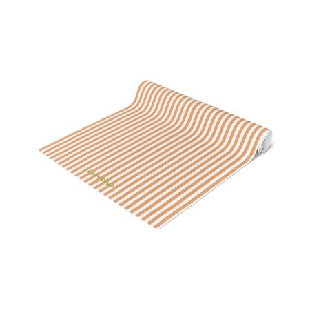 Striped Cotton Table Runner– Orange & White Fabric Runner for Dining Room, Kitchen