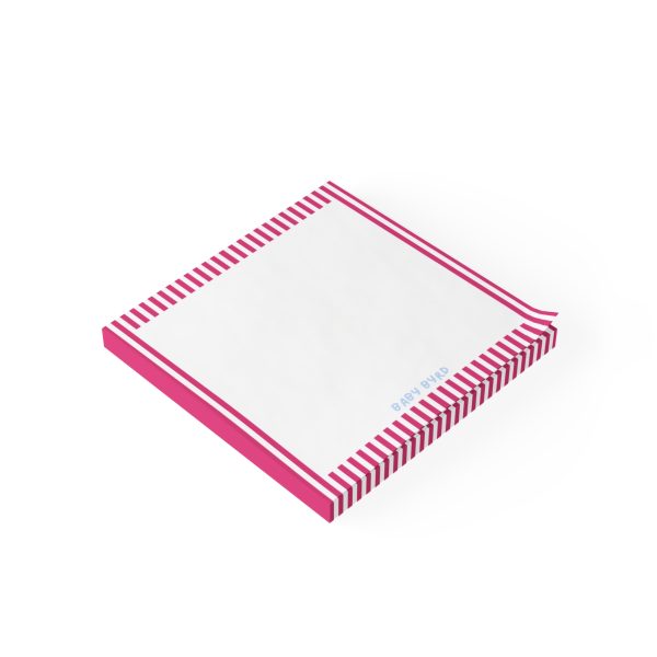 Post-it® Note Pads– Pink & White Striped, Aesthetic Stationery for Desk or School - Image 2