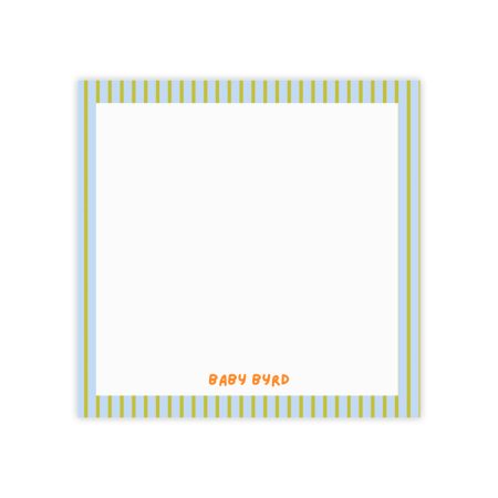 Post-it® Note Pads– Multicolor Blue & Green Striped, Aesthetic Stationery for Desk or School