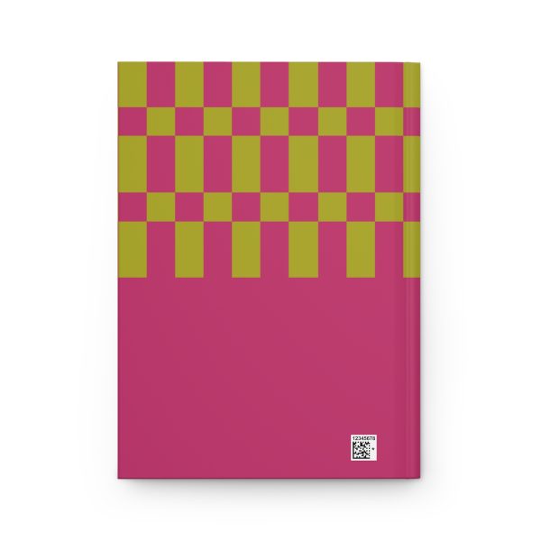 Lined Journal– Pink & Green Checkered Hardcover Notebook, Born to Be Fly Collection - Image 3