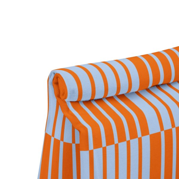 Multicolor Blue & Orange Striped Insulated Lunch Bag– Fold Over Tote with Magnetic Closure - Image 4
