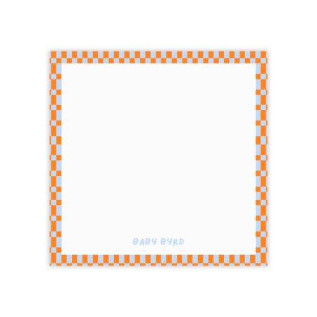 Post-it® Note Pads– Orange & Blue Checkered, Aesthetic Stationery for Desk or School