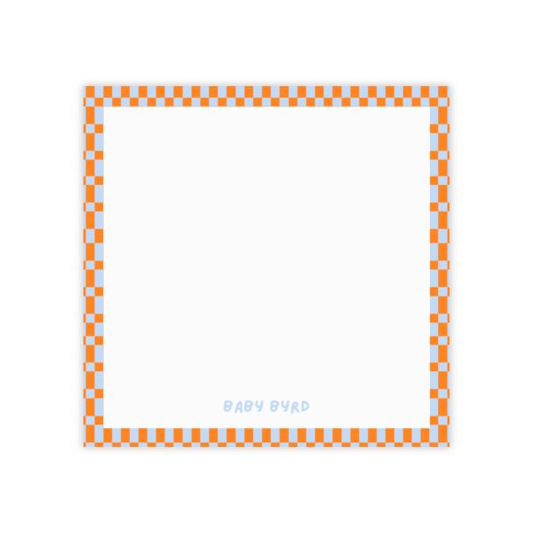 Post-it® Note Pads– Orange & Blue Checkered, Aesthetic Stationery for Desk or School