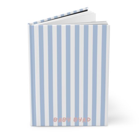 Lined Journal– Blue & White Striped Hardcover Notebook, Born to Be Fly Collection