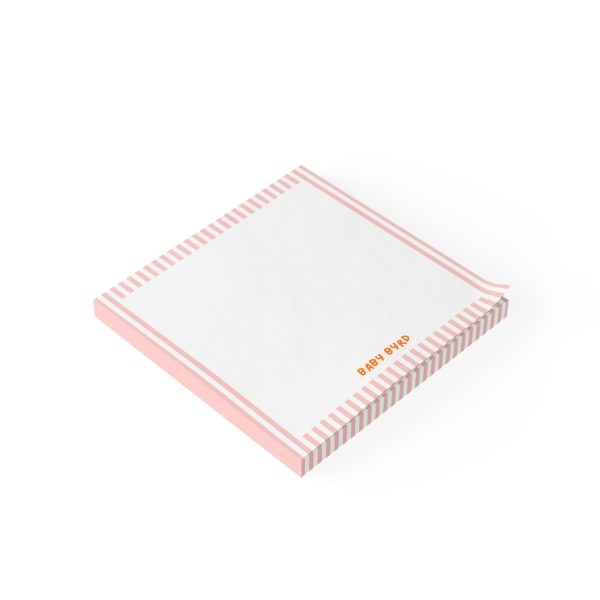 Post-it® Note Pads– Light Pink & White Striped, Aesthetic Stationery for Desk or School - Image 2