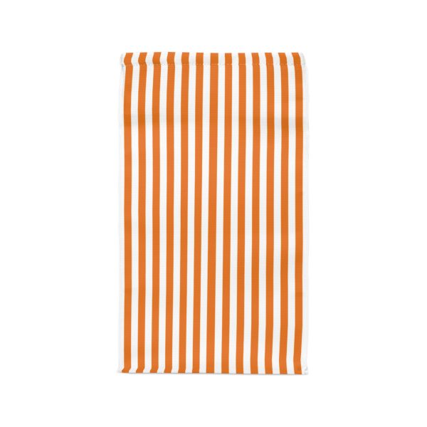 Orange & White Striped Insulated Lunch Bag– Fold Over Tote with Magnetic Closure - Image 2