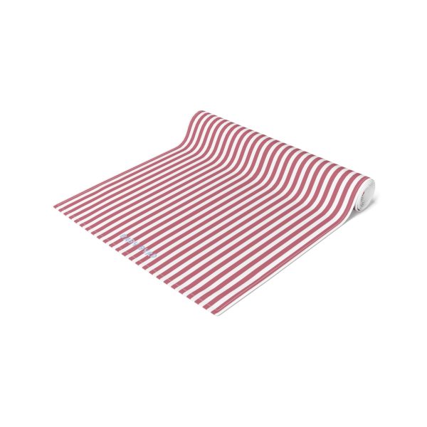 Striped Cotton Table Runner– Pink & White Fabric Runner for Dining Room, Kitchen