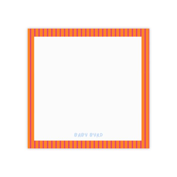 Post-it® Note Pads– Multicolor Orange & Pink Striped, Aesthetic Stationery for Desk or School