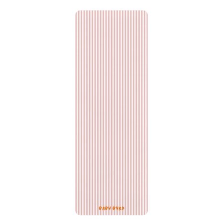 Light Pink & White Striped Yoga Mat– Aesthetic Exercise & Workout Mat for Yoga, Pilates, Fitness