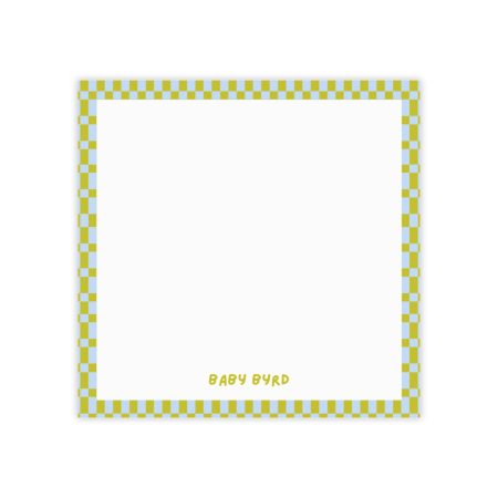 Post-it® Note Pads– Blue & Green Checkered, Aesthetic Stationery for Desk or School