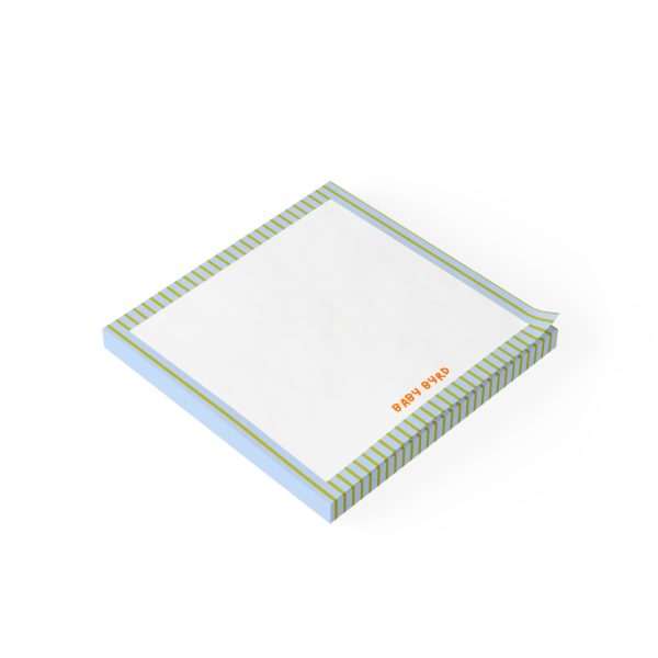 Post-it® Note Pads– Multicolor Blue & Green Striped, Aesthetic Stationery for Desk or School - Image 2