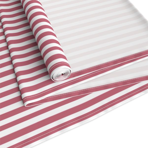 Striped Cotton Table Runner– Pink & White Fabric Runner for Dining Room, Kitchen - Image 2