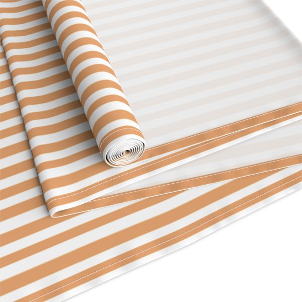 Striped Cotton Table Runner– Orange & White Fabric Runner for Dining Room, Kitchen - Image 2
