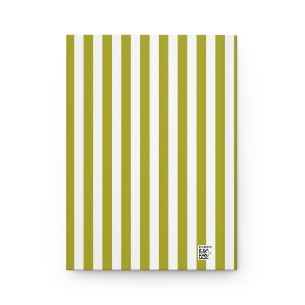 Lined Journal– Green & White Striped Hardcover Notebook, Born to Be Fly Collection - Image 3