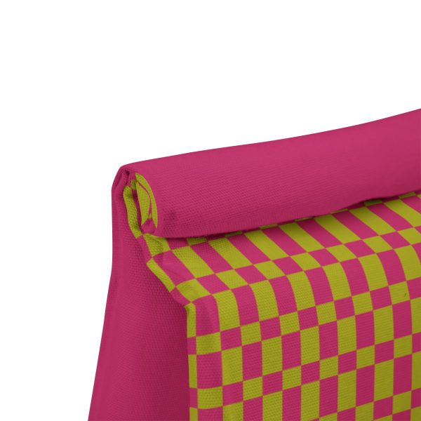 Pink & Green Checkered Insulated Lunch Bag– Fold Over Tote with Magnetic Closure - Image 4