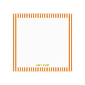 Post-it® Note Pads– Orange & White Striped, Aesthetic Stationery for Desk or School