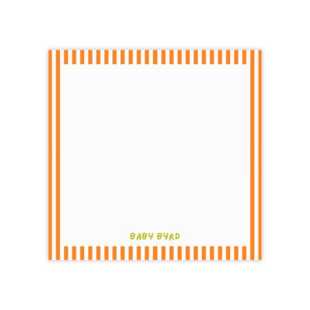 Post-it® Note Pads– Orange & White Striped, Aesthetic Stationery for Desk or School