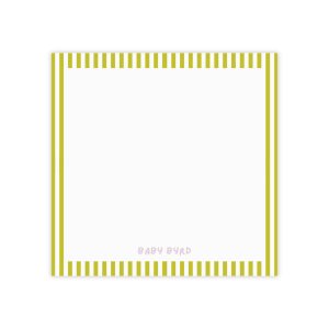 Post-it® Note Pads– Green & White Striped, Aesthetic Stationery for Desk or School