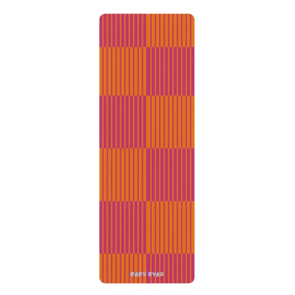 Multicolor Orange & Pink Striped Yoga Mat– Aesthetic Exercise & Workout Mat for Yoga, Pilates, Fitness
