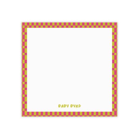Post-it® Note Pads– Green & Pink Checkered, Aesthetic Stationery for Desk or School