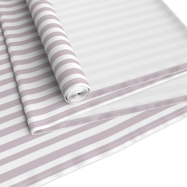 Striped Cotton Table Runner – Purple & White Fabric Runner for Dining Room, Kitchen - Image 2