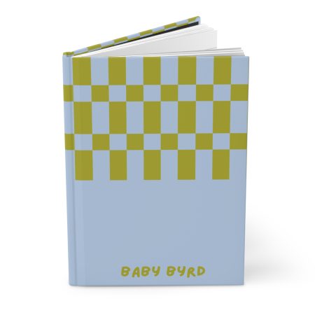 Lined Journal– Green & Blue Checkered Hardcover Notebook, Born to Be Fly Collection