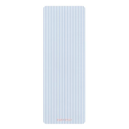 Blue & White Striped Yoga Mat– Aesthetic Exercise & Workout Mat for Yoga, Pilates, Fitness