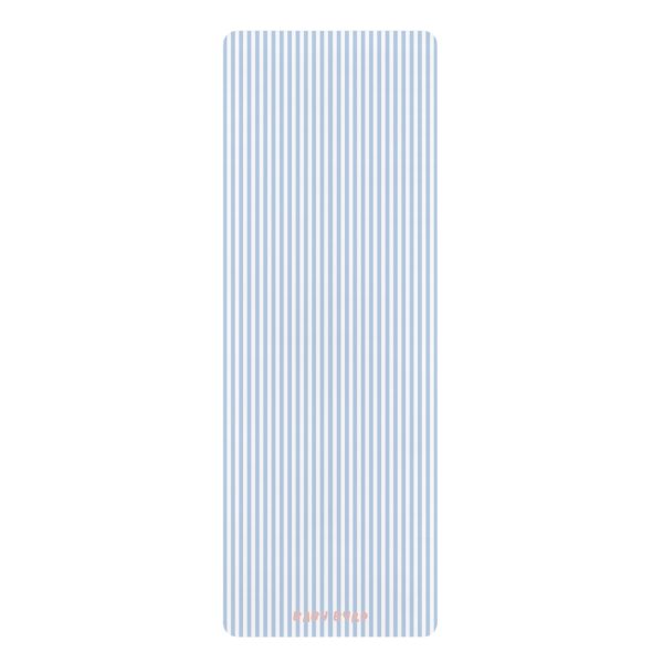 Blue & White Striped Yoga Mat– Aesthetic Exercise & Workout Mat for Yoga, Pilates, Fitness