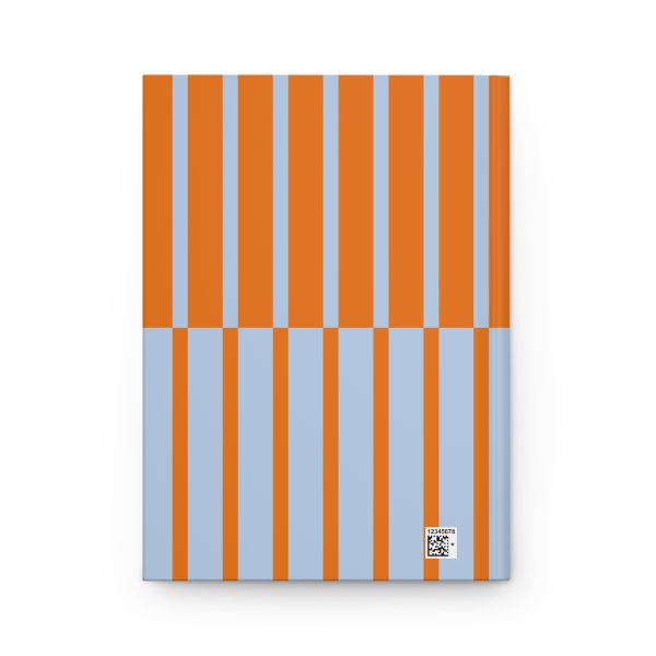 Lined Journal– Orange & Blue Striped Hardcover Notebook, Born to Be Fly Collection - Image 3