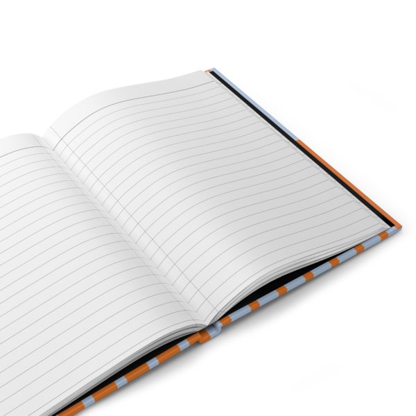 Lined Journal– Orange & Blue Striped Hardcover Notebook, Born to Be Fly Collection - Image 2