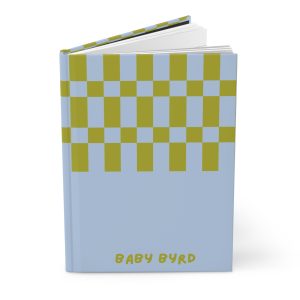 Lined Journal— Green & Blue Checkered Hardcover Notebook, Matte Finish