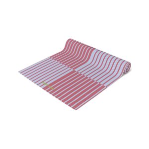 Multicolor Striped Cotton Table Runner— Blue & Pink Fabric Runner for Dining Room, Kitchen, or Wedding Decor