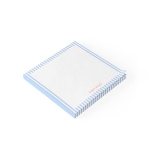 Post-it® Note Pads– Blue & White Striped 3x3 Inch, 50 Sheets, Cute Aesthetic Stationery for Desk or School