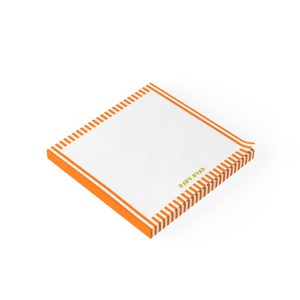 Post-it® Note Pads— Orange & White Striped 3x3 Inch, 50 Sheets, Cute Aesthetic Stationery for Desk or School