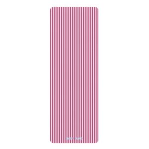 Pink & White Striped Yoga Mat– Non-Slip Rubber Bottom, Aesthetic Exercise & Workout Mat for Yoga, Pilates, Fitness